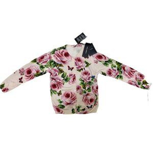 NWT Dolce & Gabbana Floral Rose Cardigan Girls Size 10 D&G Retail $585